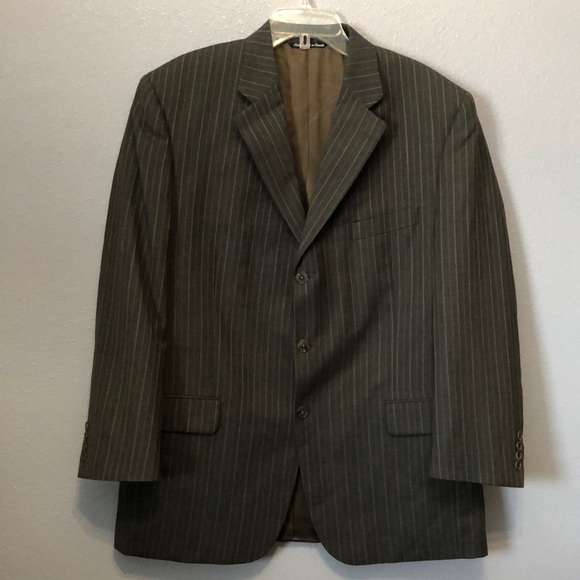 Paul Dione suit jacket Men's 45 R 100% wool sport coat formal blazer pinstripe - Picture 1 of 14